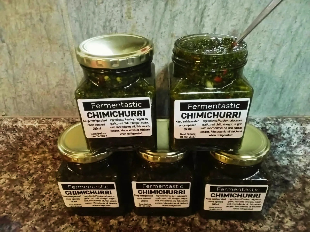 Bottles of Fermentastic Chimichurri