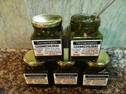 Bottles of Fermentastic Chimichurri